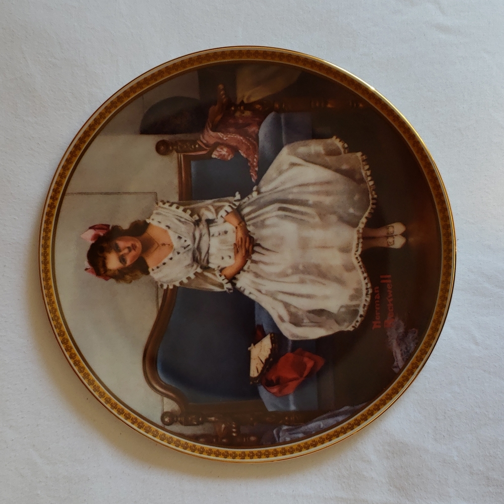 Norman Rockwell Plate "Waiting at the Dance"